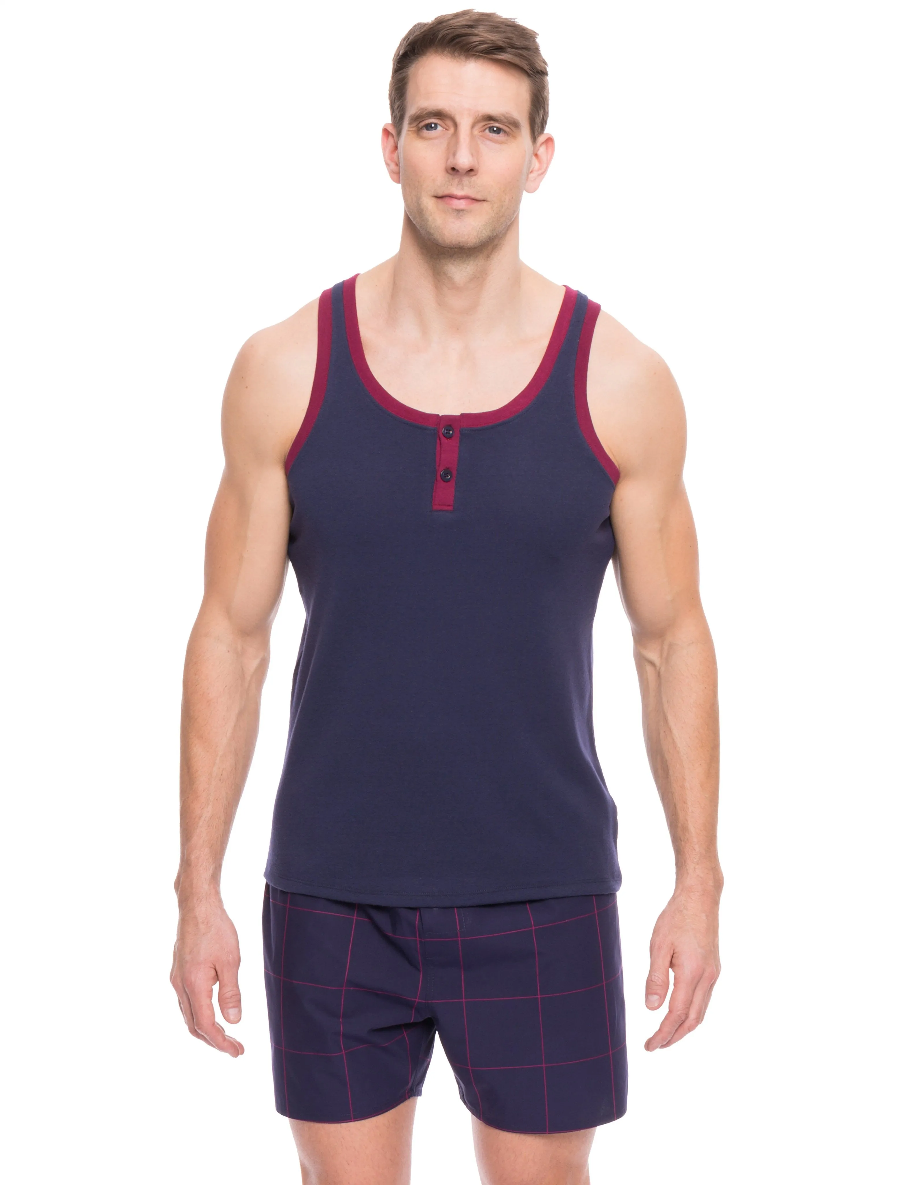 Men's Premium Cotton Boxer Tank Top Lounge Set