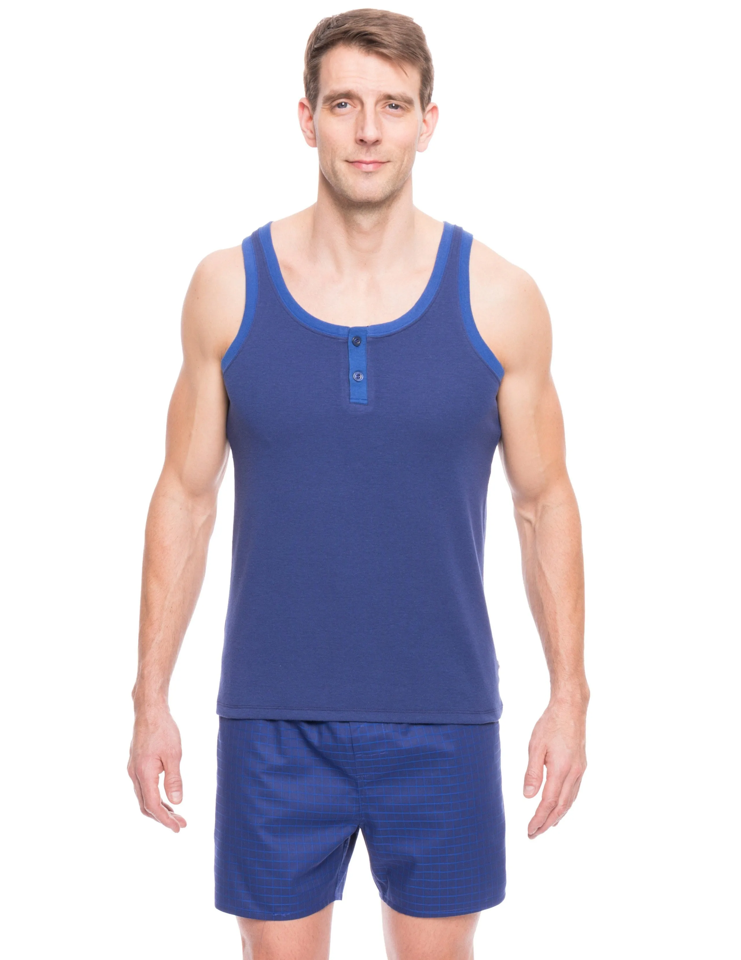 Men's Premium Cotton Boxer Tank Top Lounge Set