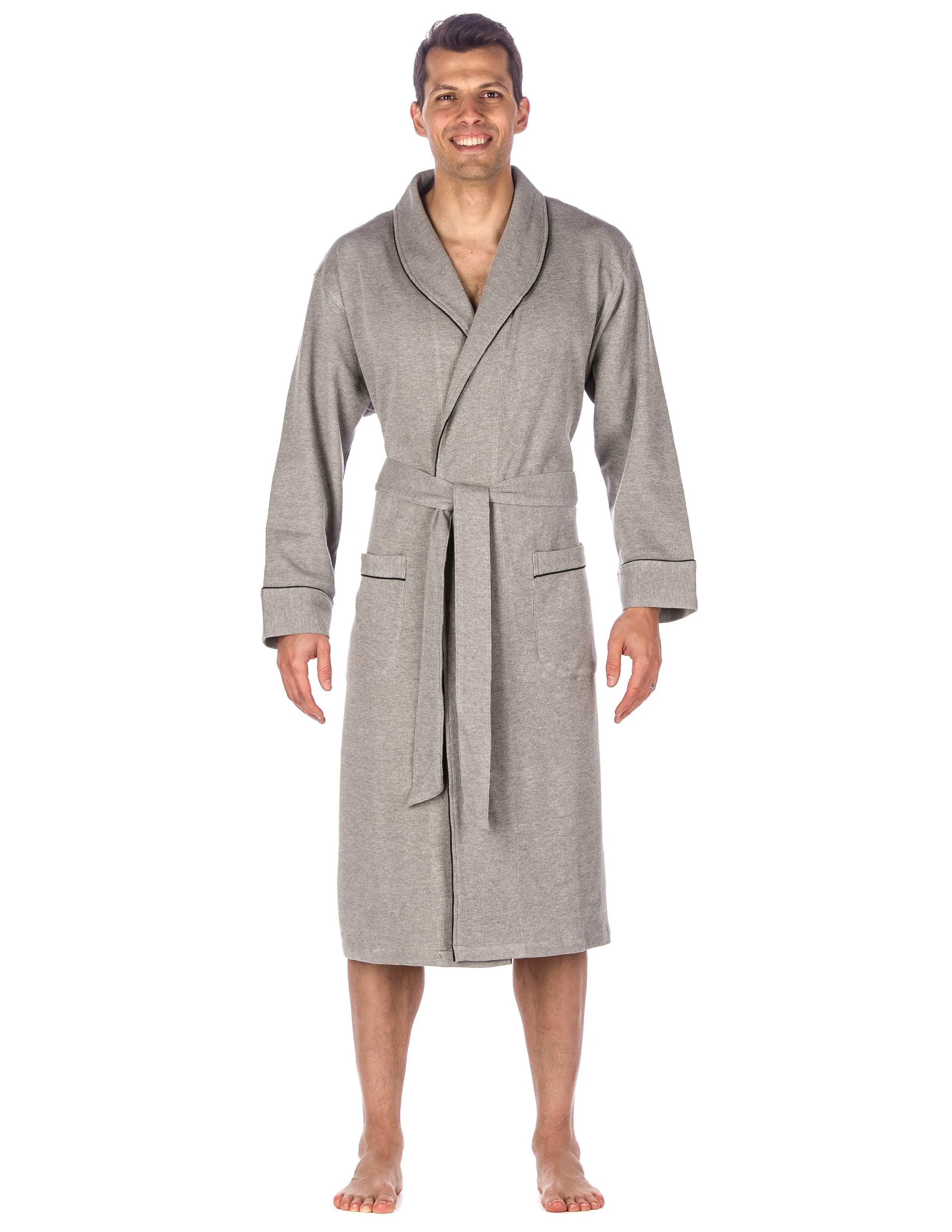 Mens Premium Waffle Knit Thermal Robe