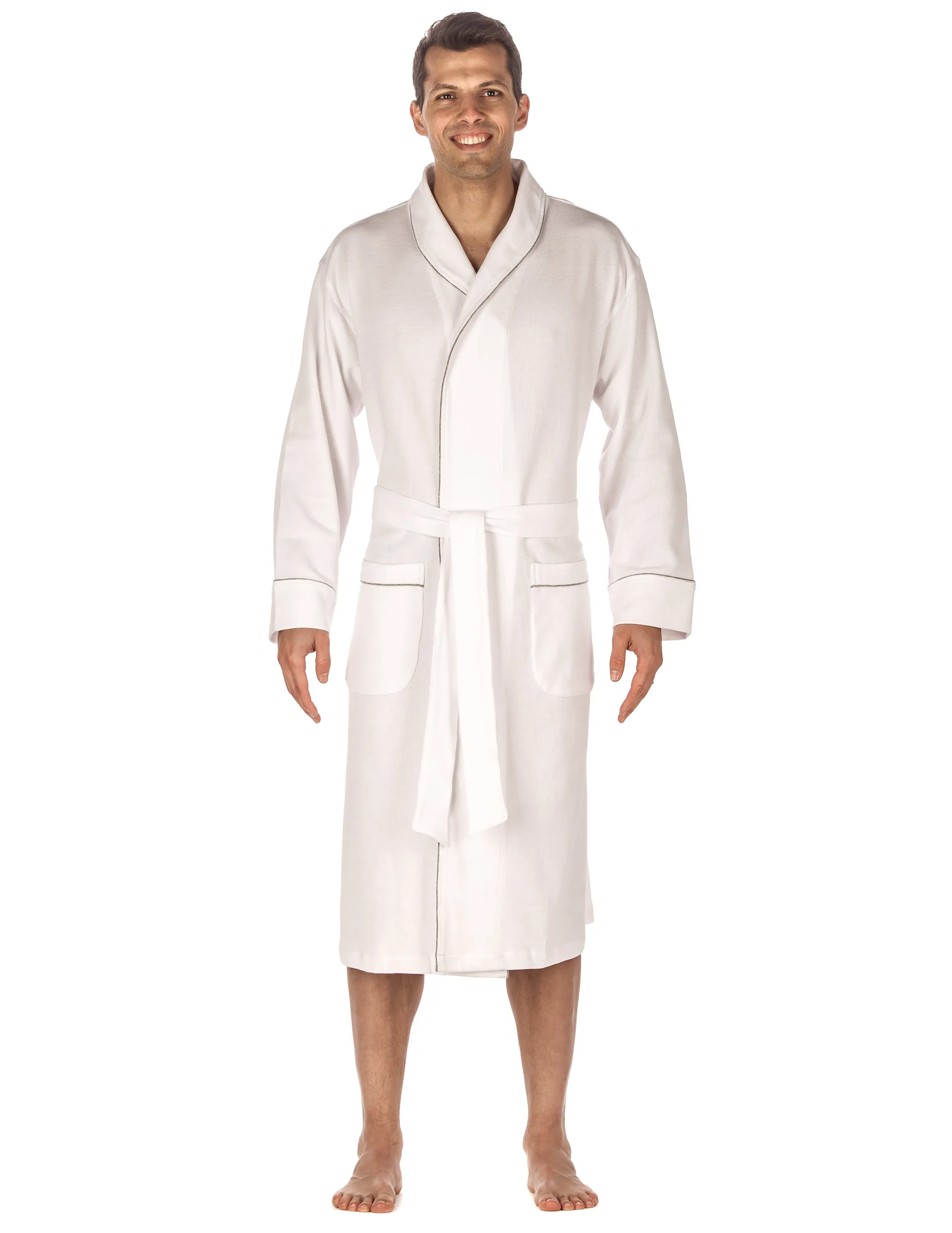 Mens Premium Waffle Knit Thermal Robe