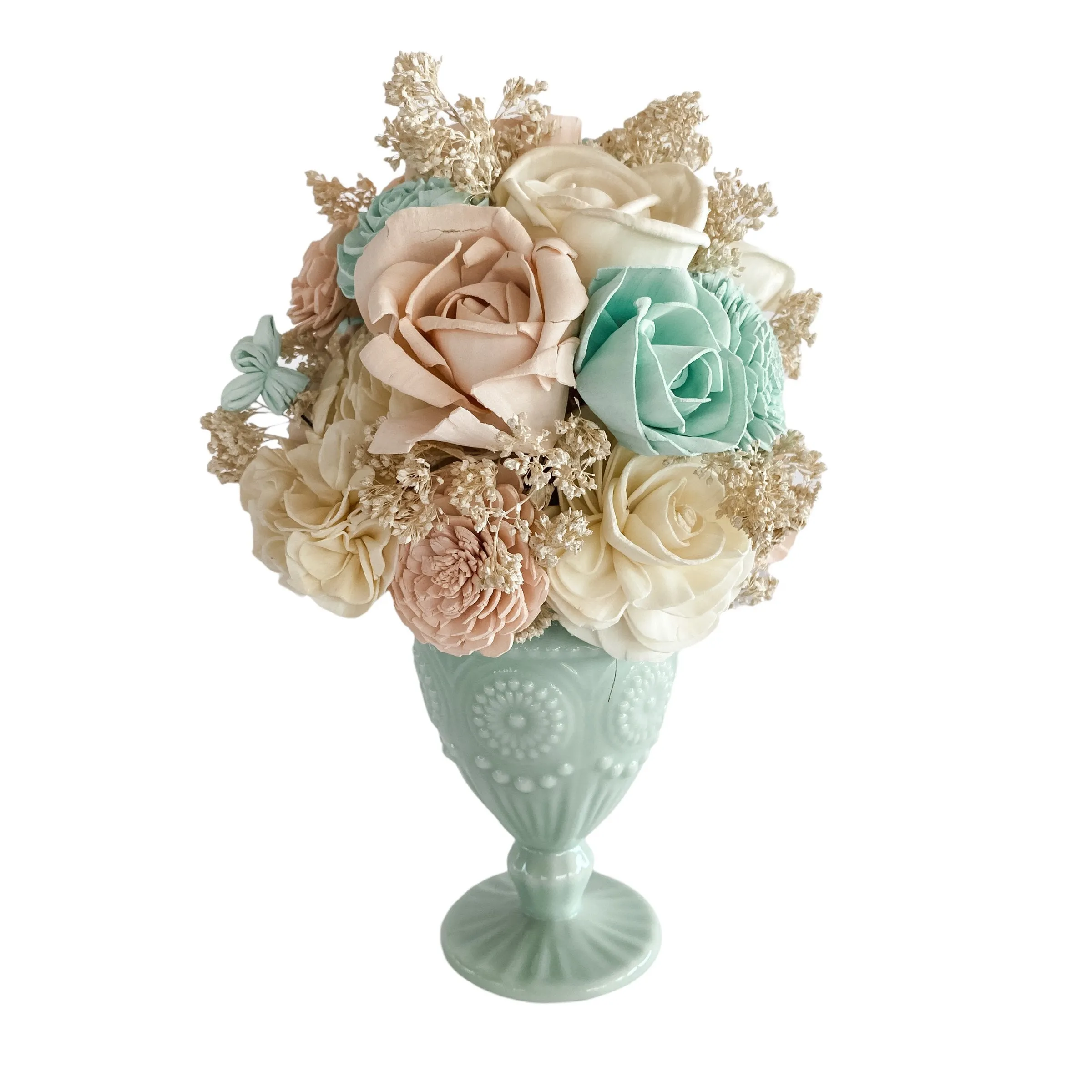 Mint Milkshake - Pink and Mint Sola Flower Arrangement