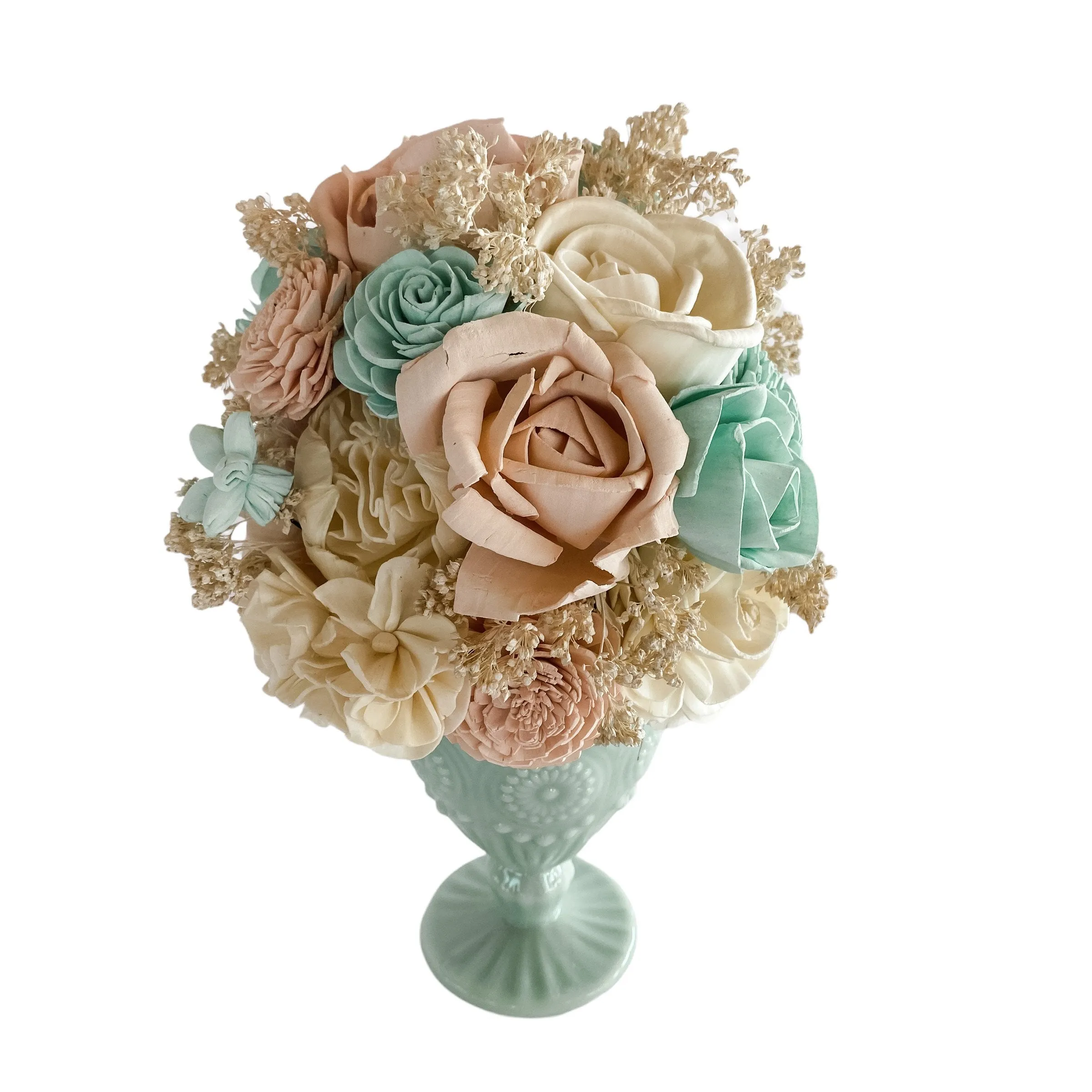 Mint Milkshake - Pink and Mint Sola Flower Arrangement