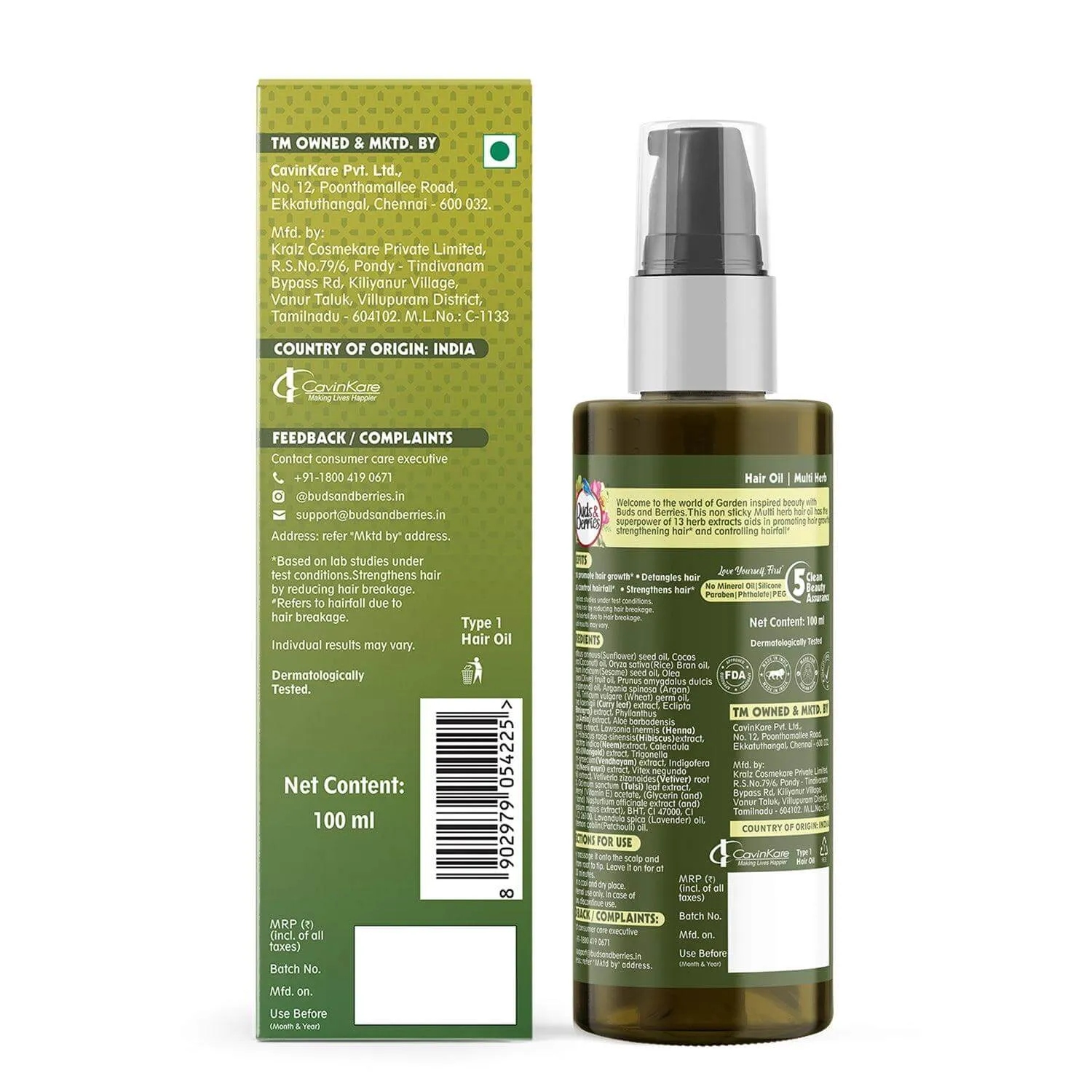 Multi Herb Hair Oil for Hair Growth |NO Mineral Oil, NO Silicone,  - 100 ml