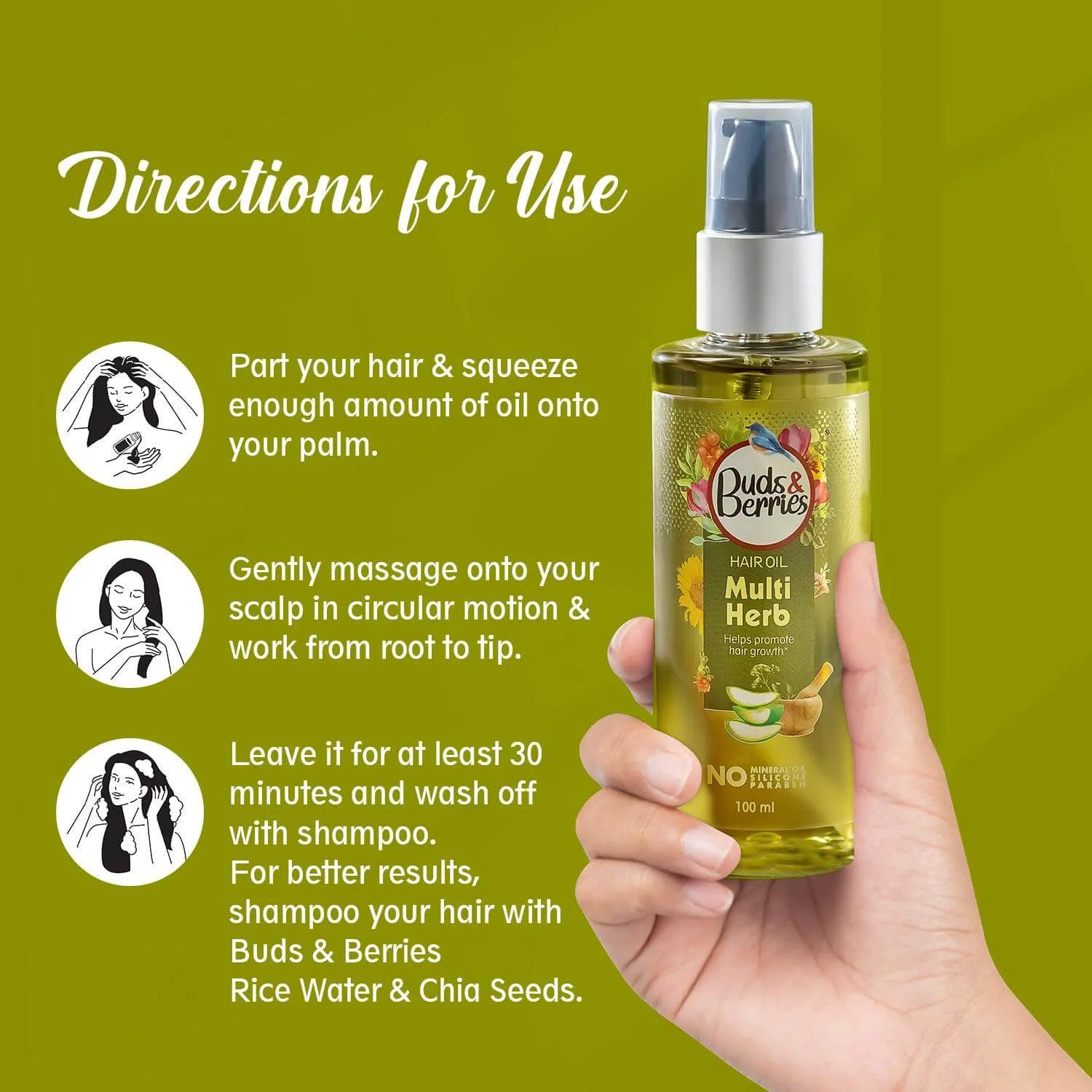 Multi Herb Hair Oil for Hair Growth |NO Mineral Oil, NO Silicone,  - 100 ml