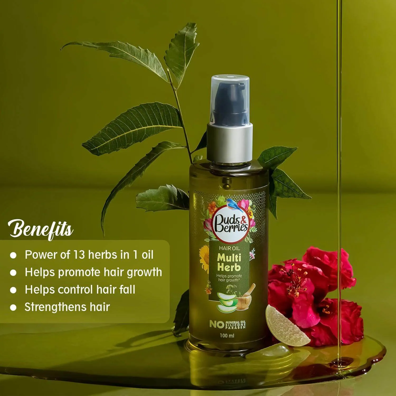 Multi Herb Hair Oil for Hair Growth |NO Mineral Oil, NO Silicone,  - 100 ml