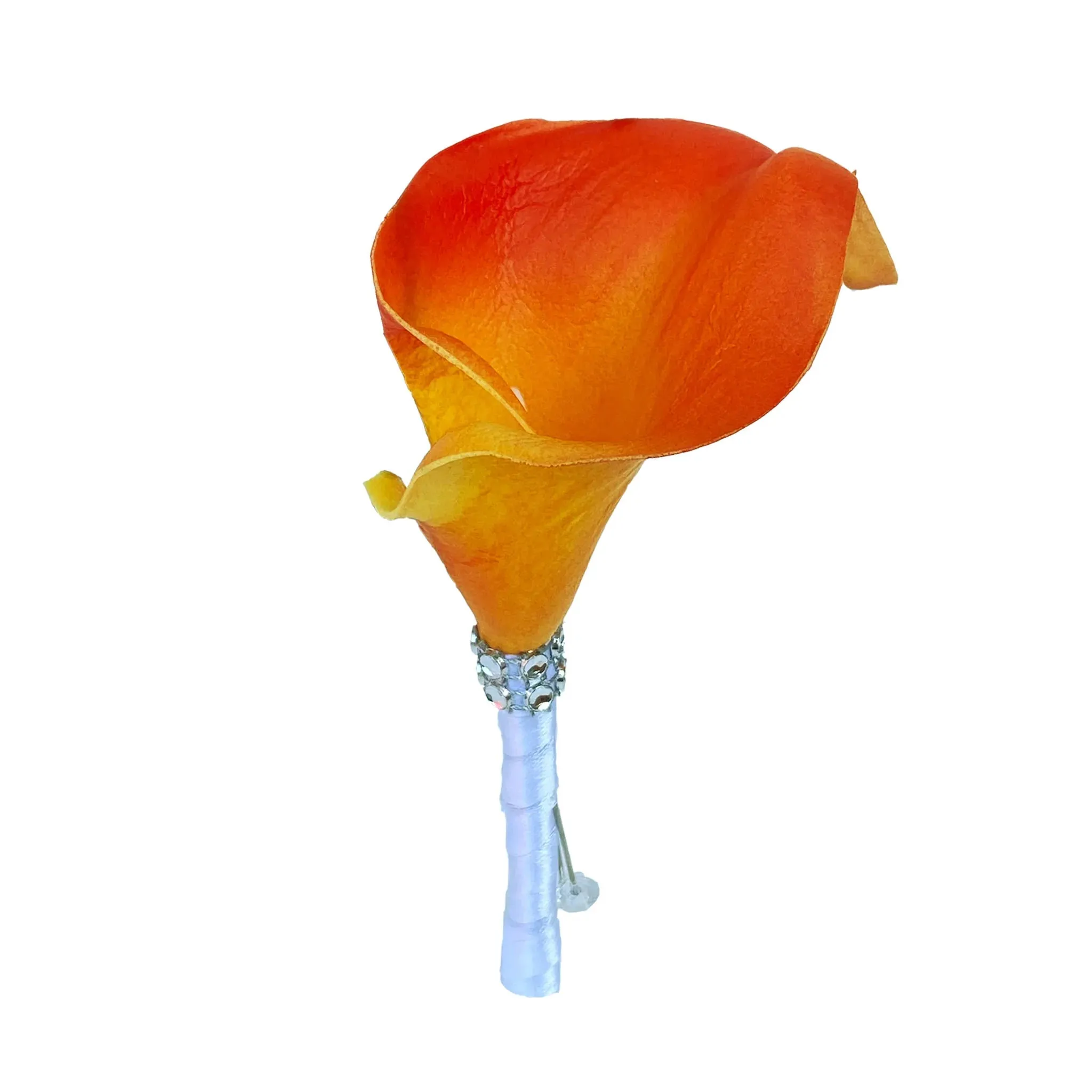 Orange Fuchsia Calla Lily Boutonnieres