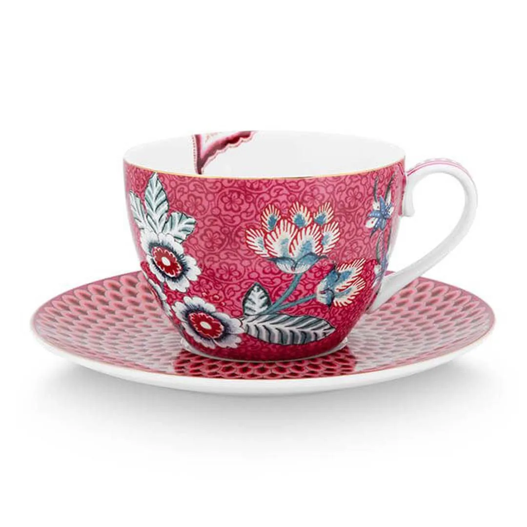 Pip Studio Flower Festival Set of 2 Cups & Saucers - Pink