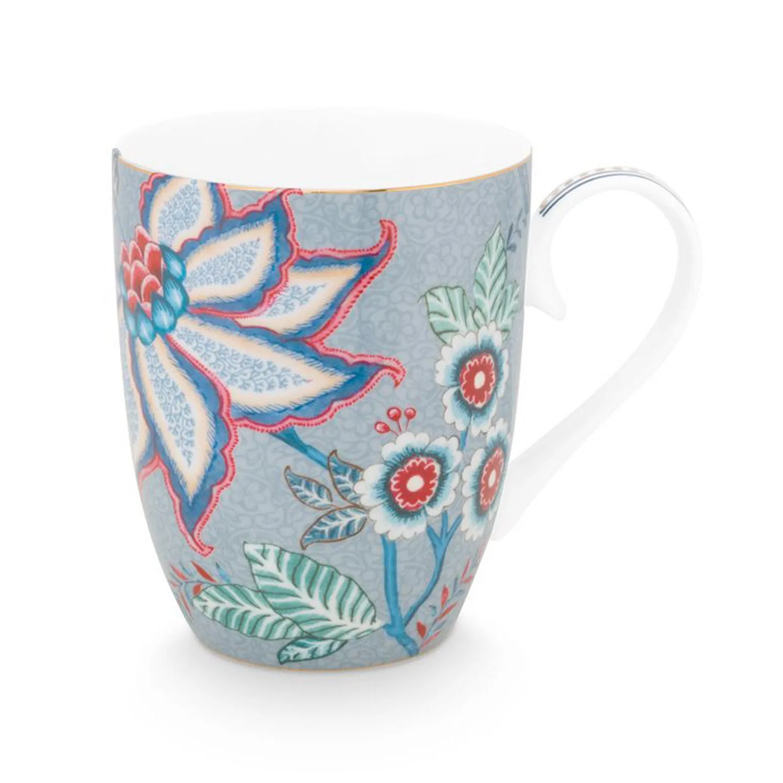 Pip Studio Flower Festival Set of 2 Mugs - Light Blue