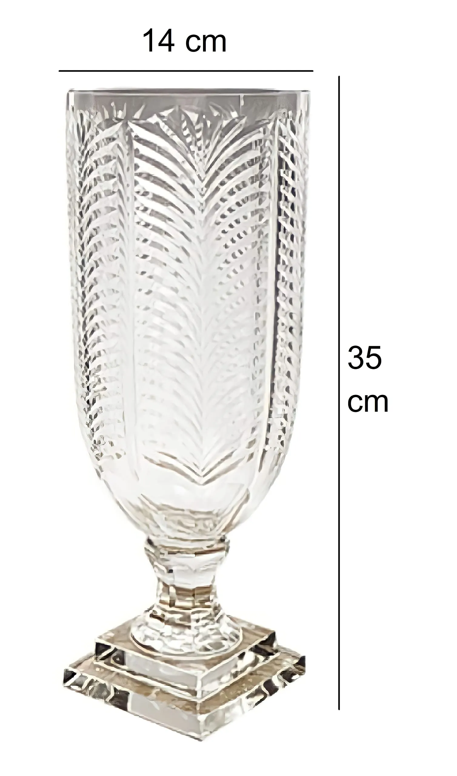 R S Light, Hurricane, Flower Pot, Vase, Tall Engraved Hurricane Vase Decorative, Hurricane (14 x 35) cm