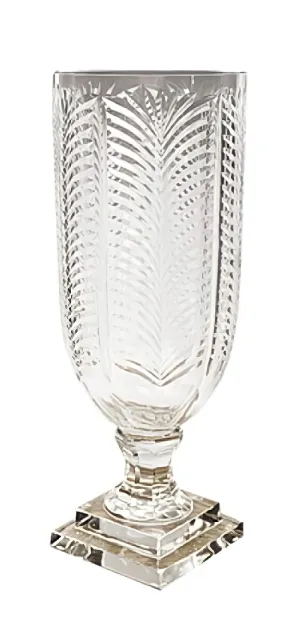 R S Light, Hurricane, Flower Pot, Vase, Tall Engraved Hurricane Vase Decorative, Hurricane (14 x 35) cm