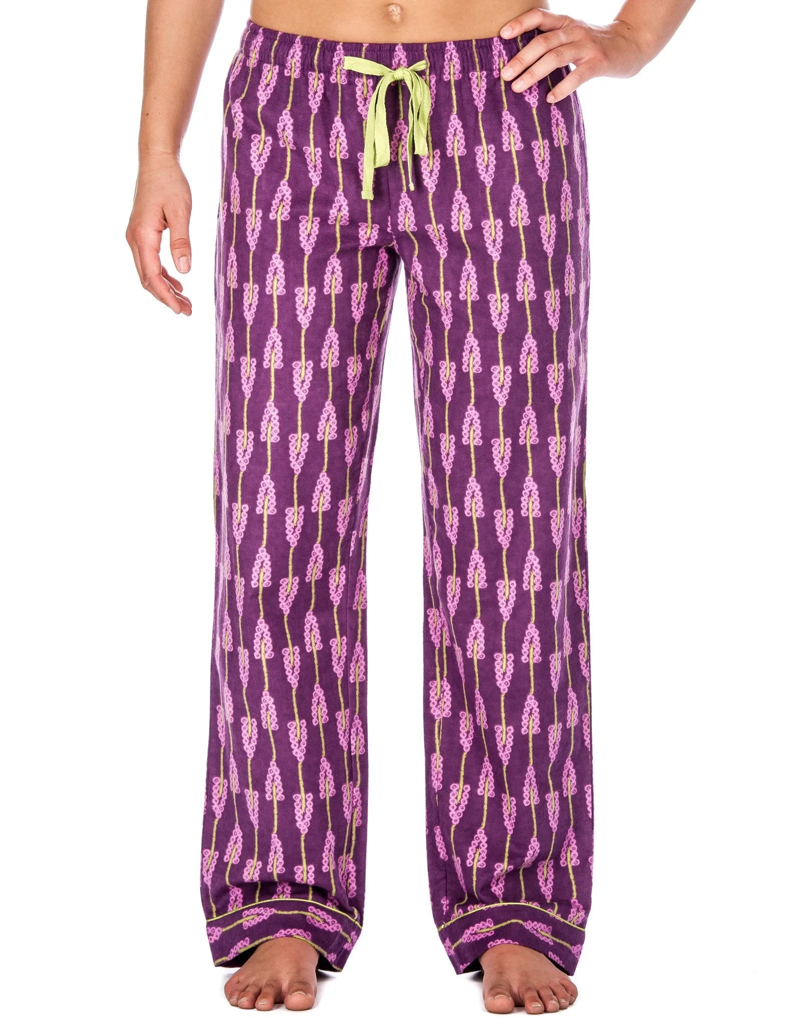 Relaxed Fit Womens Premium 100% Cotton Flannel Lounge Pants