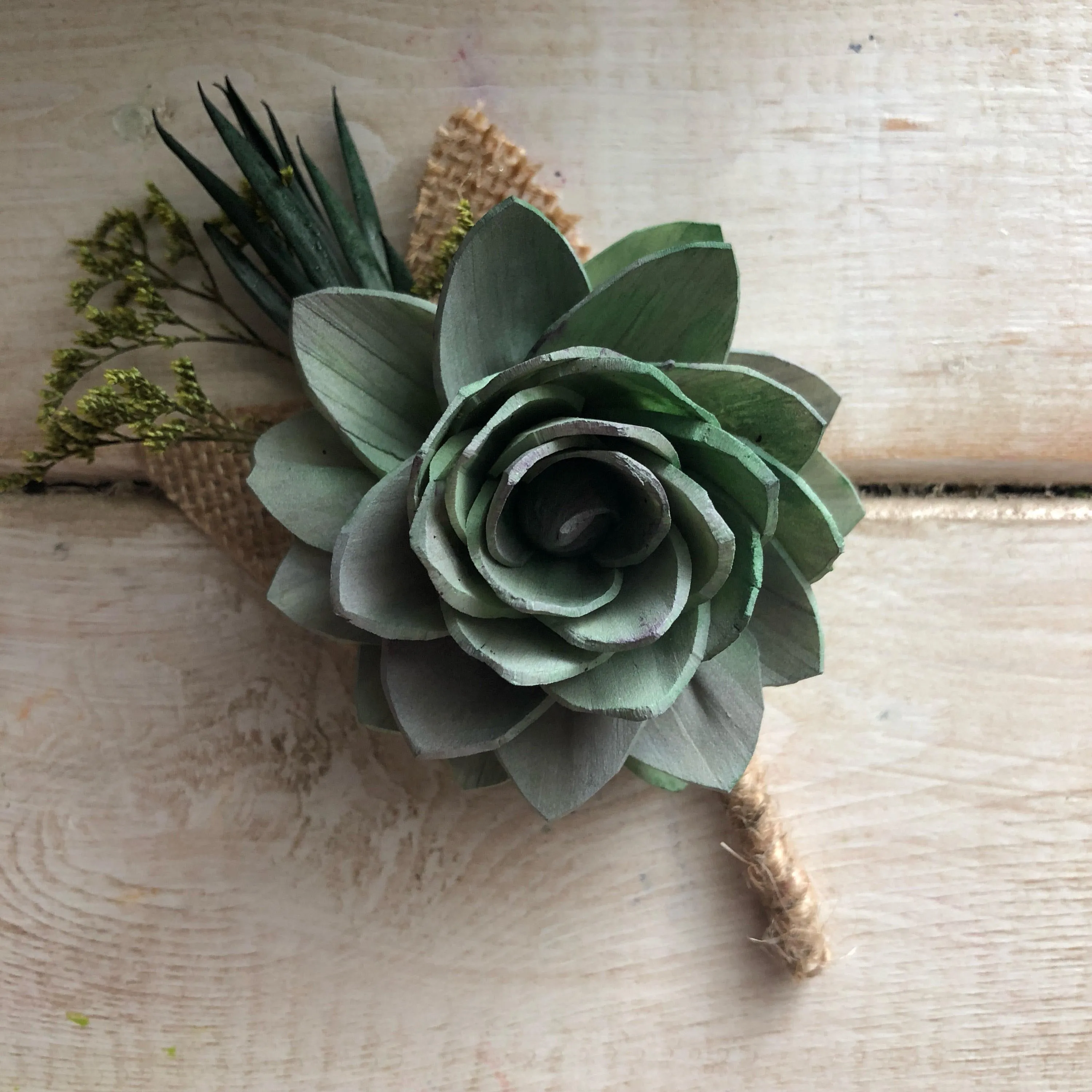 Rich Garden Succulent Boutonnière