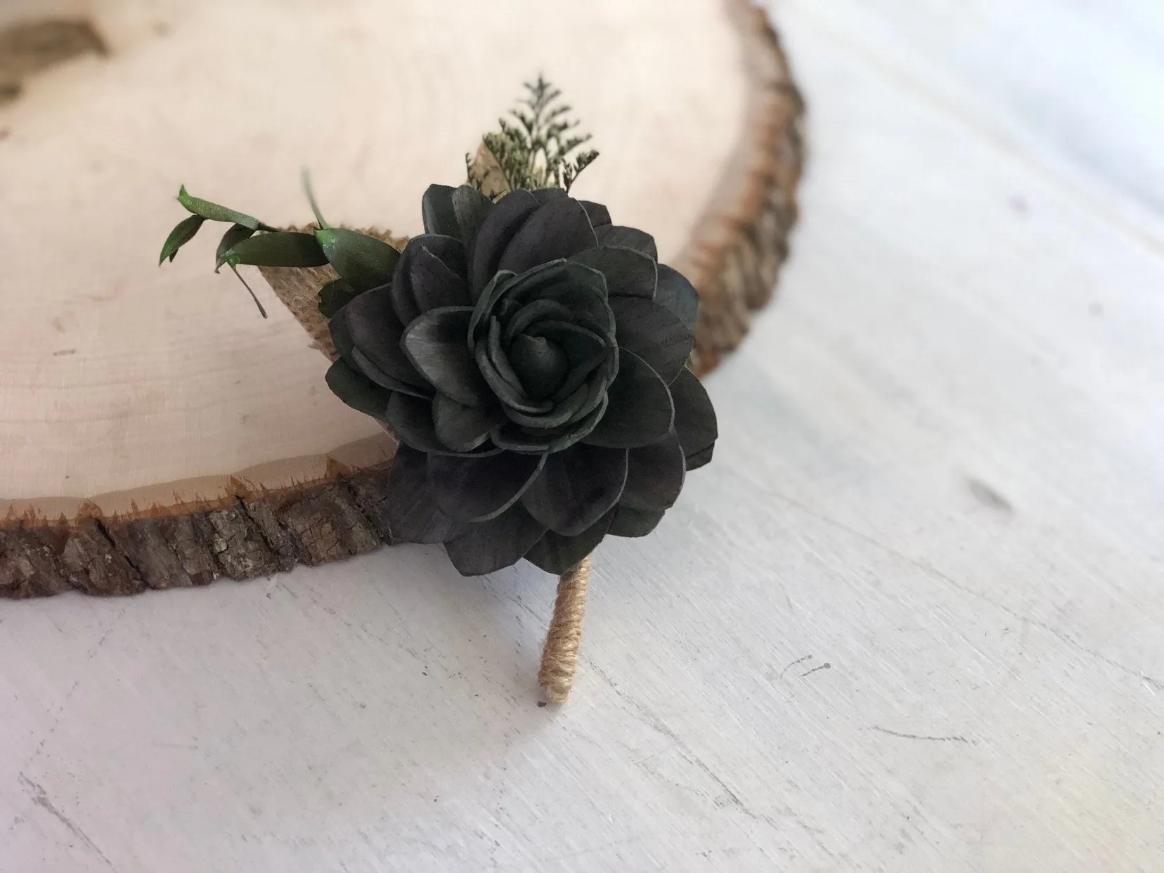 Rich Garden Succulent Boutonnière