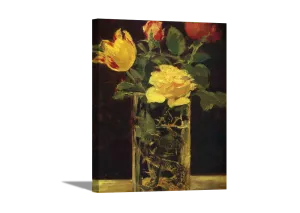 Rose and Tulip | Edouard Manet Masters Classic Art in Gallery Wrapped Canvas | Various Sizes