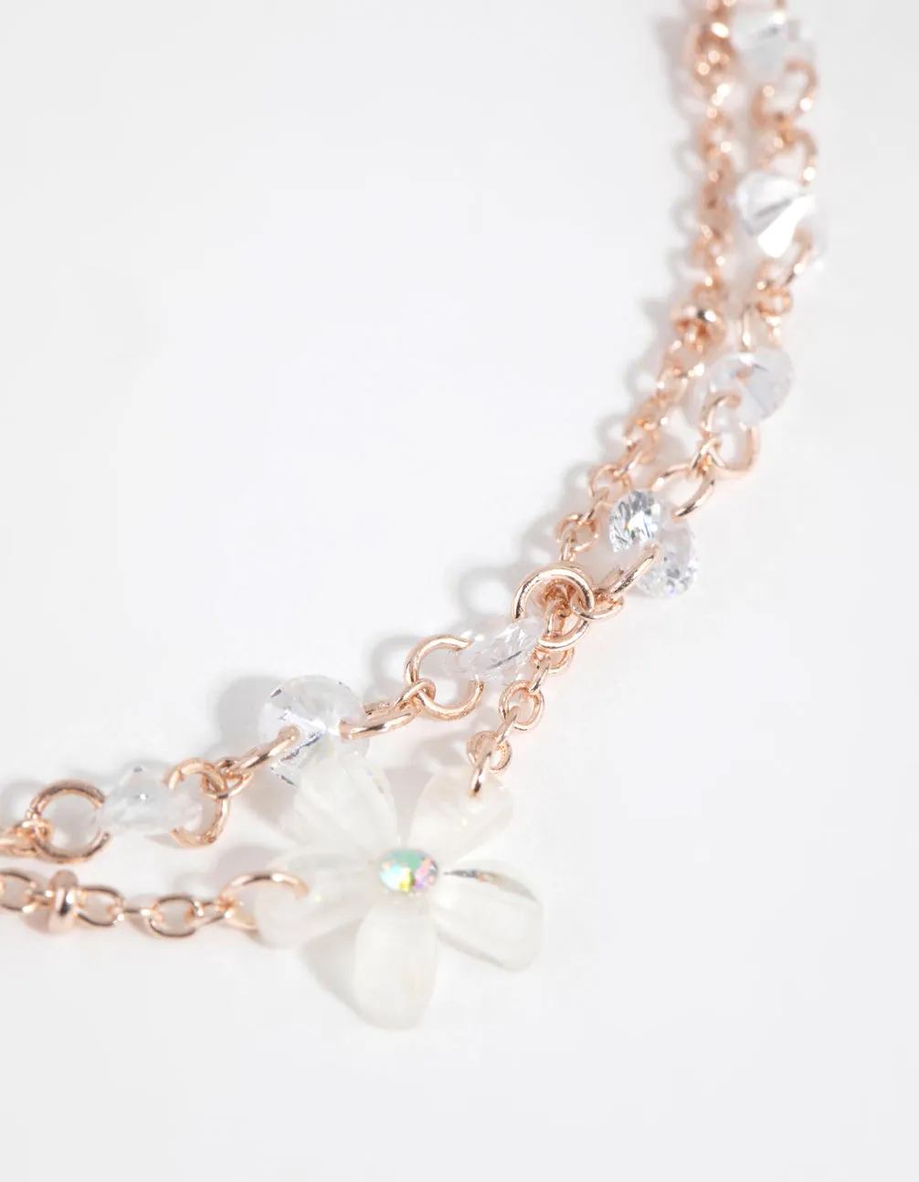 Rose Gold Delicate Flower Bracelet