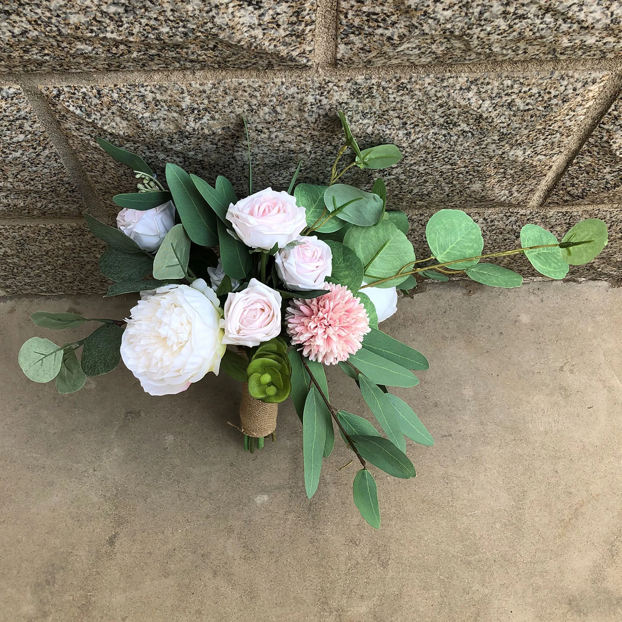 Rustic Wedding Flowers Pink Roses Daisy for Bridesmaid Bouquet