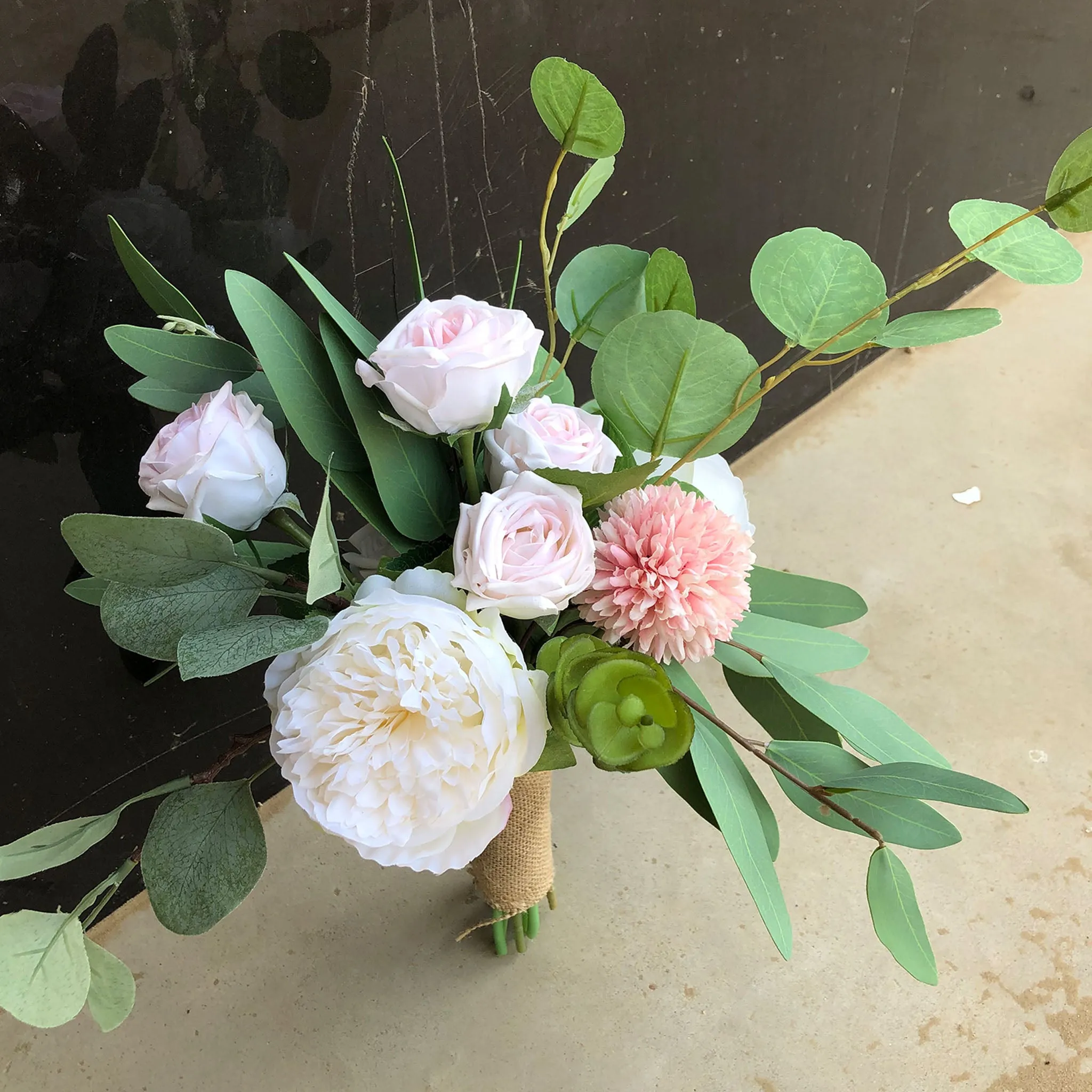 Rustic Wedding Flowers Pink Roses Daisy for Bridesmaid Bouquet