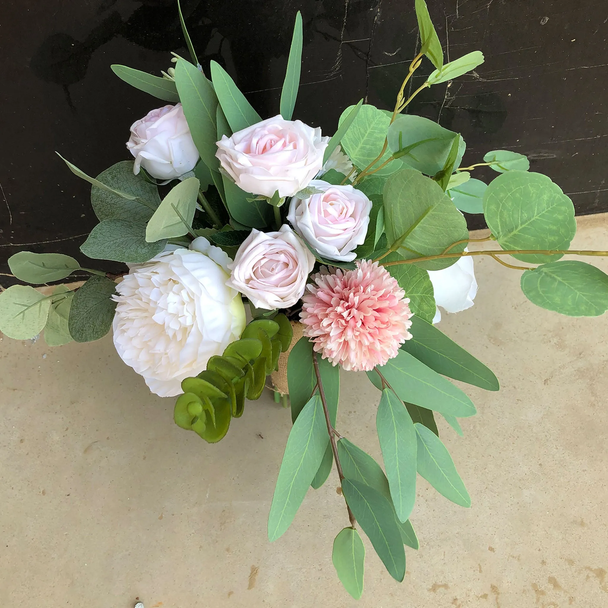 Rustic Wedding Flowers Pink Roses Daisy for Bridesmaid Bouquet