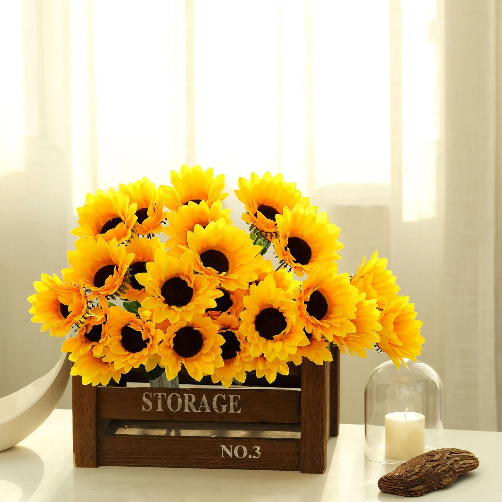 Small Yellow Silk Sunflowers