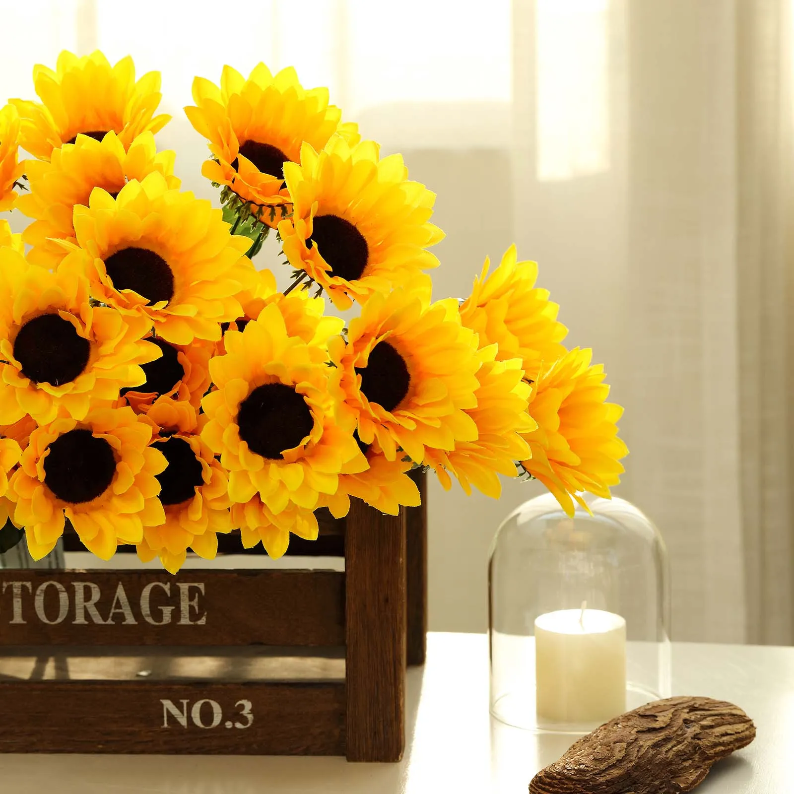 Small Yellow Silk Sunflowers