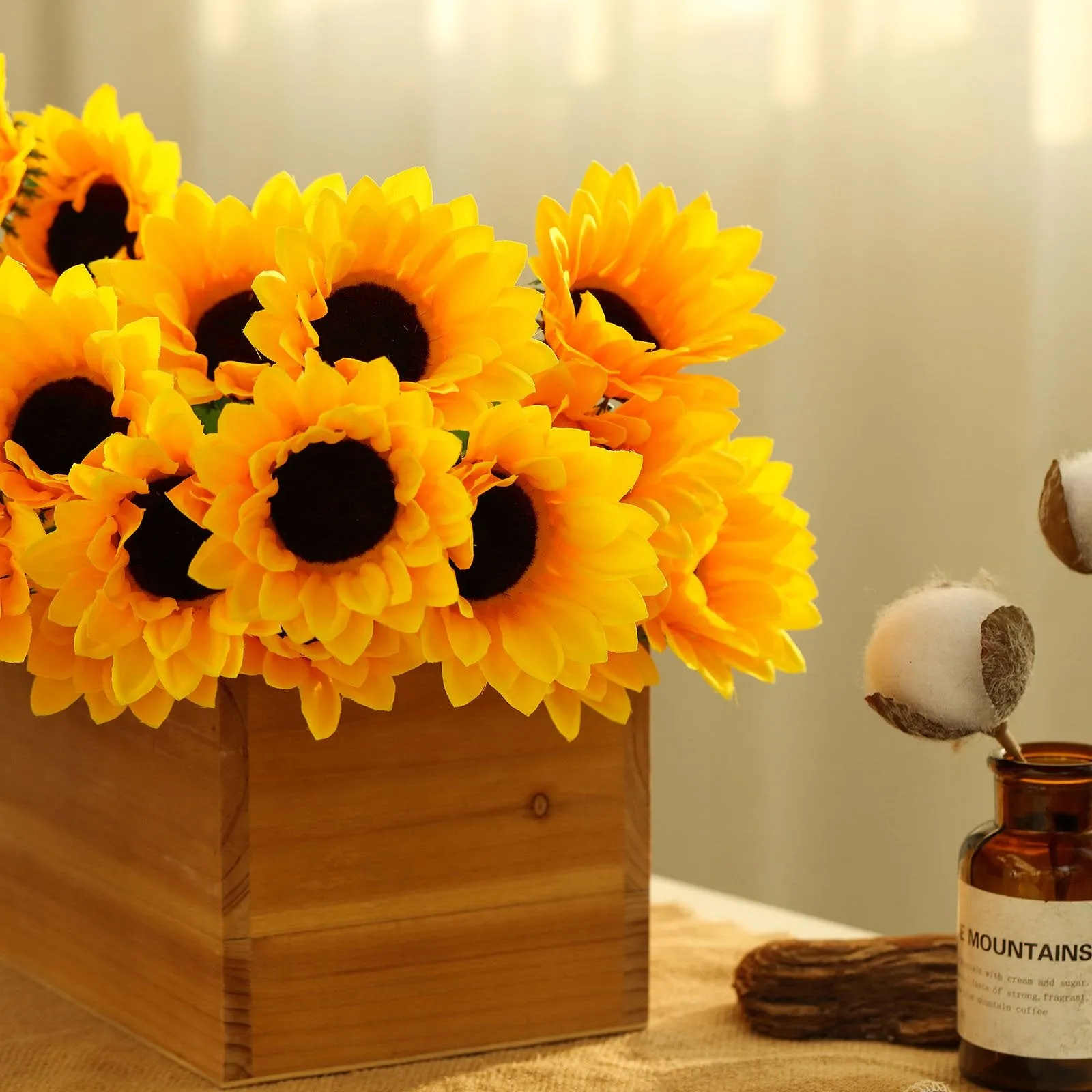 Small Yellow Silk Sunflowers