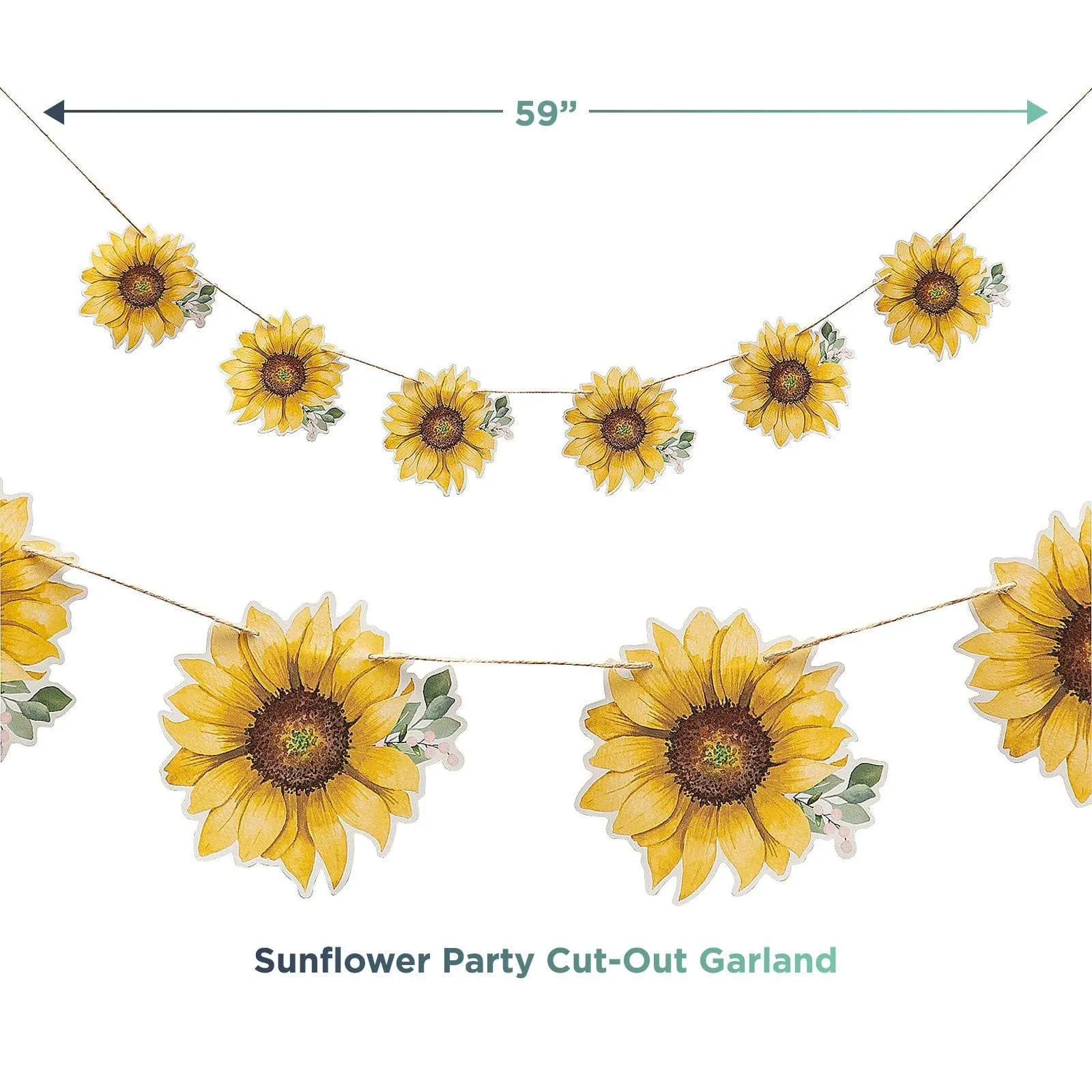 Sunflower Party Garland Decoration and 24 Latex Balloons Set