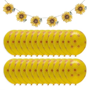 Sunflower Party Garland Decoration and 24 Latex Balloons Set