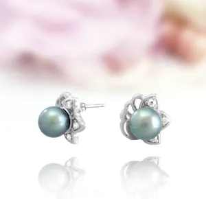 Tahitian pearl earrings - Sterling silver - EASZPE00022