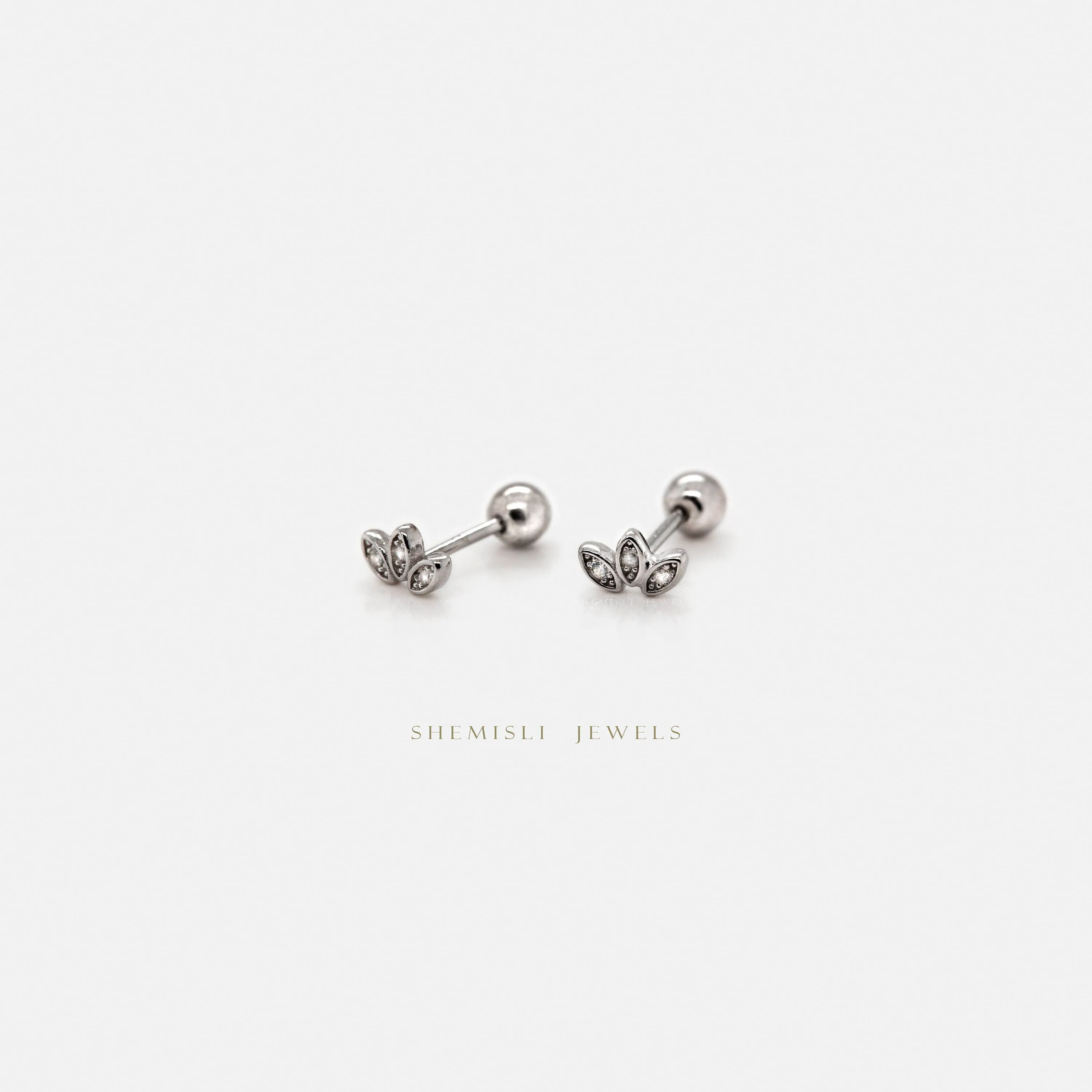 Tiny Flower Stud Earrings with Ball Backing (Type B), Unisex, Gold, Silver SHEMISLI - SS183, SS644