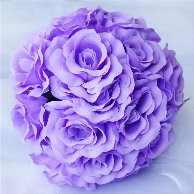 Velvet Rose Bouquet Artificial Flowers- Lavender