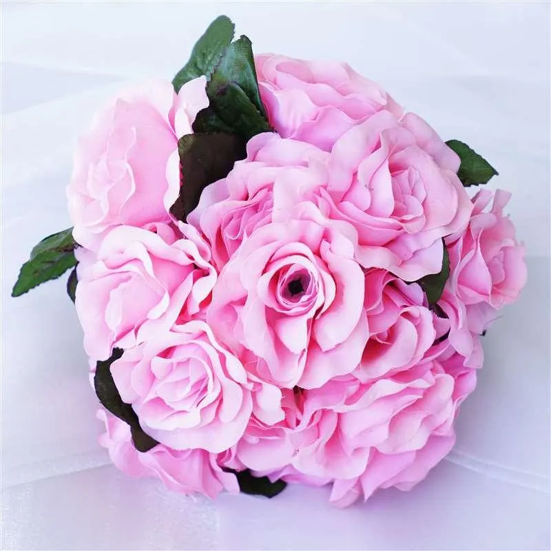 Velvet Rose Bouquet Artificial Flowers- Pink