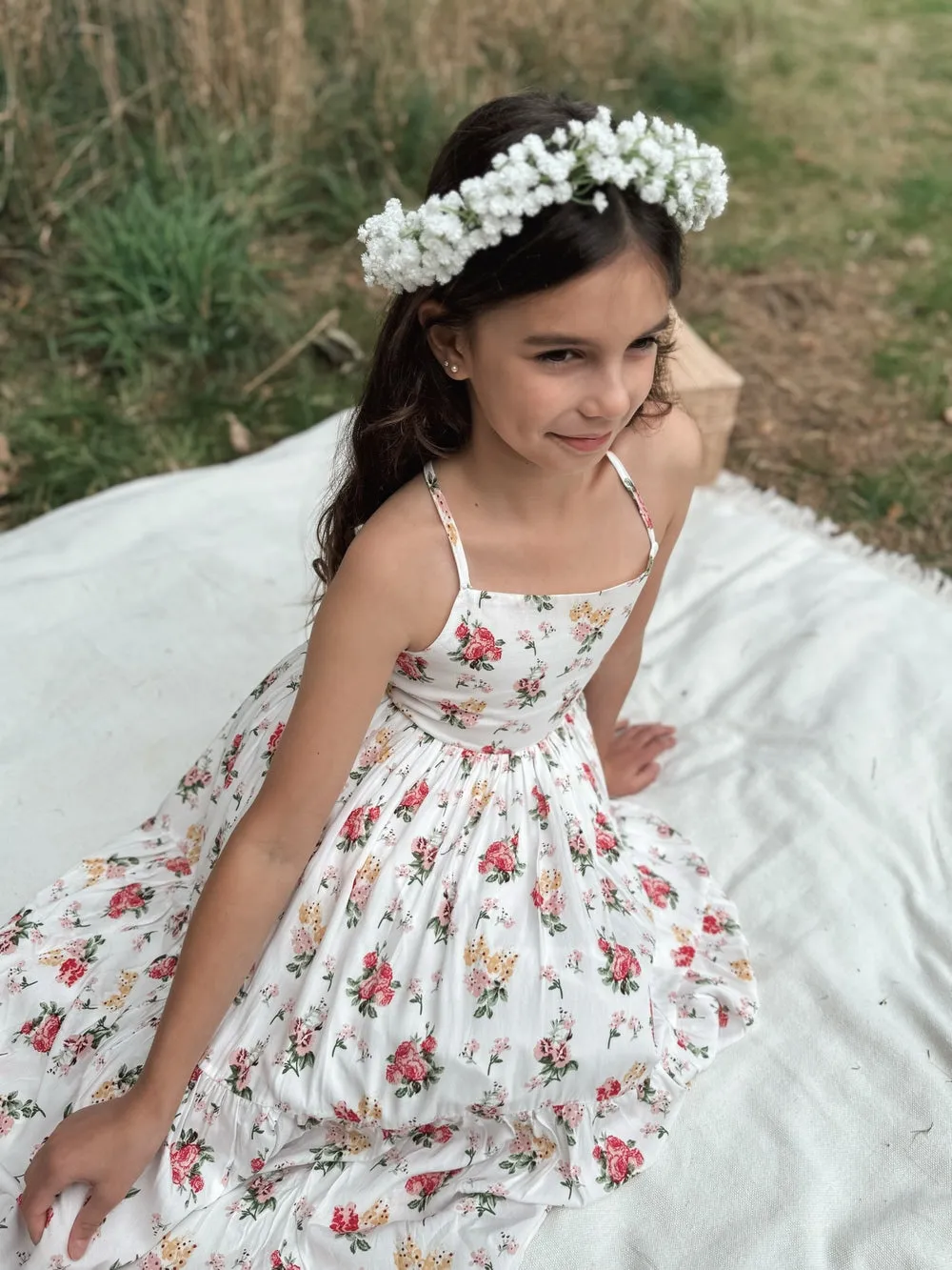 White Babys Breath Flower Crown