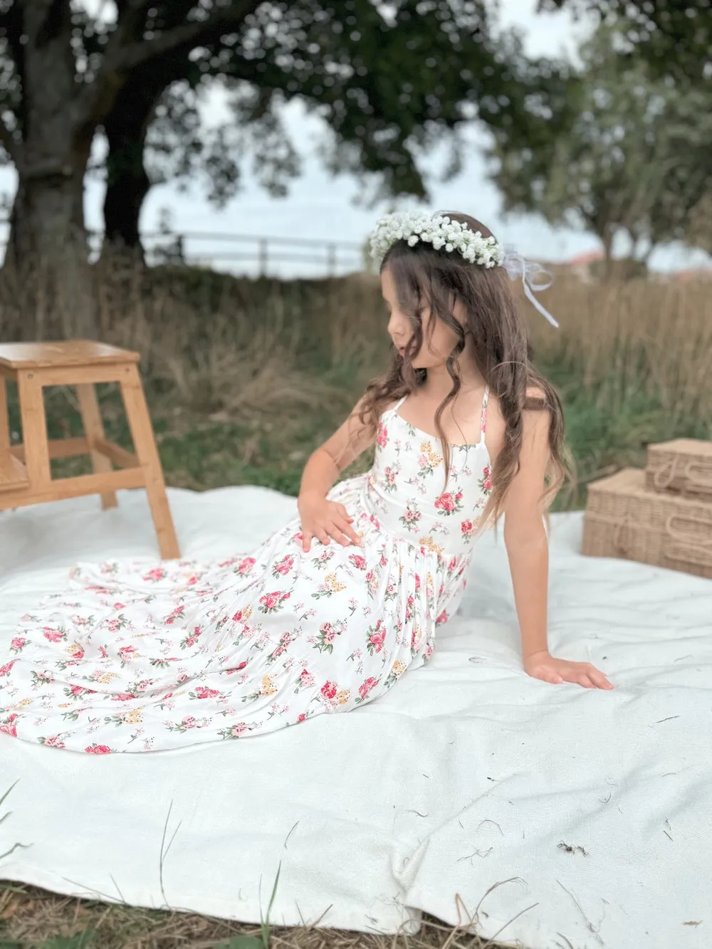 White Babys Breath Flower Crown