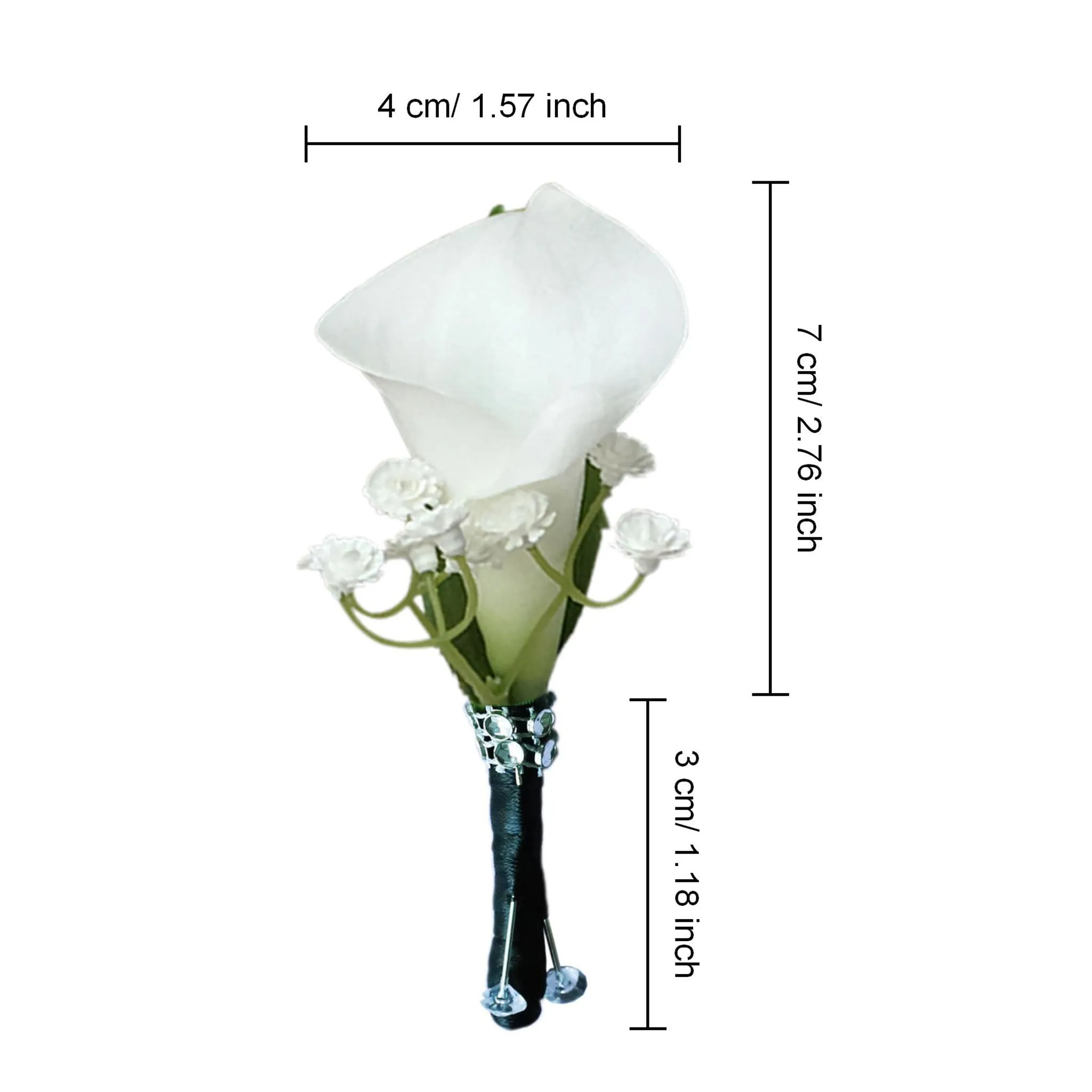 White Calla Lily Boutonniere for Groom Bestmen