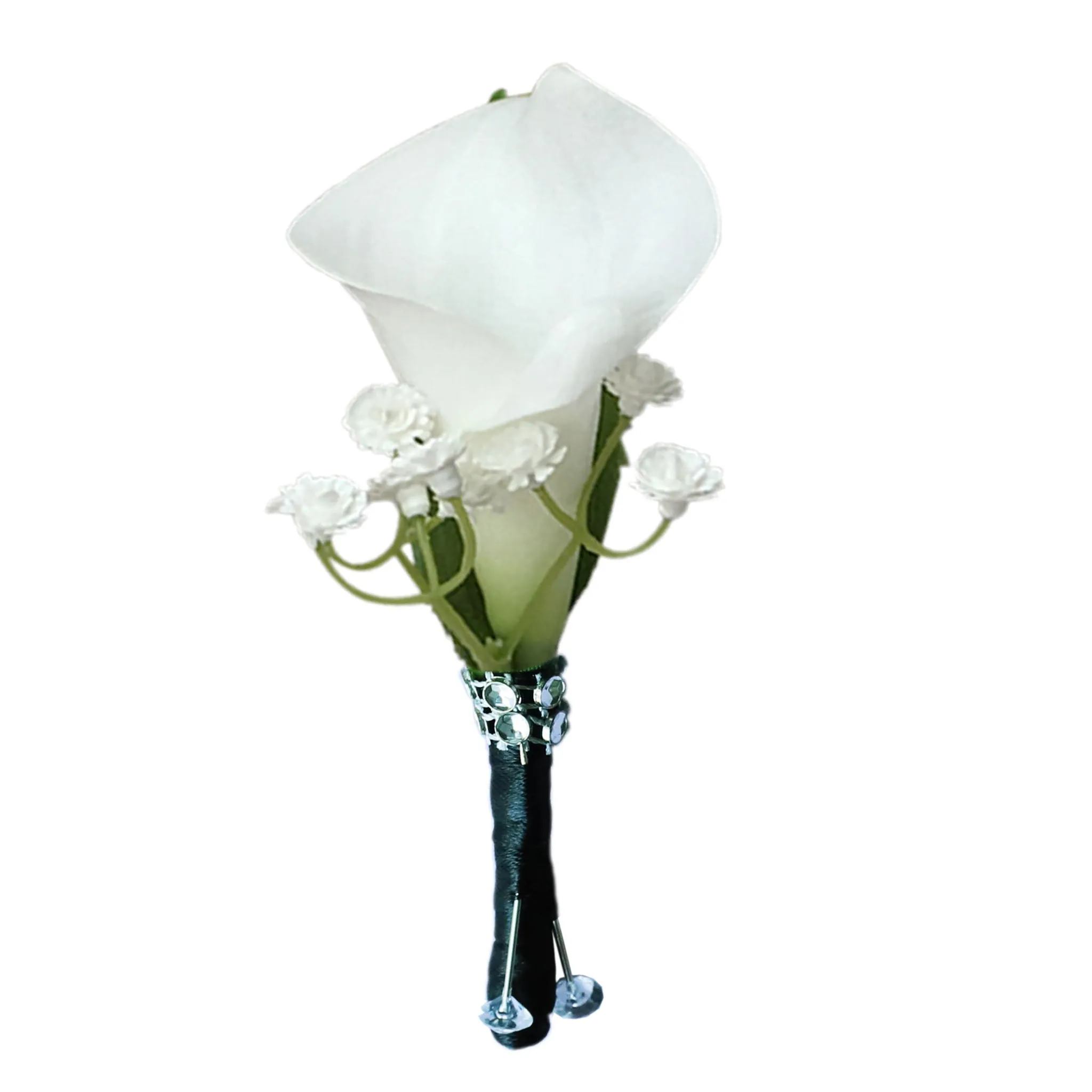 White Calla Lily Boutonniere for Groom Bestmen