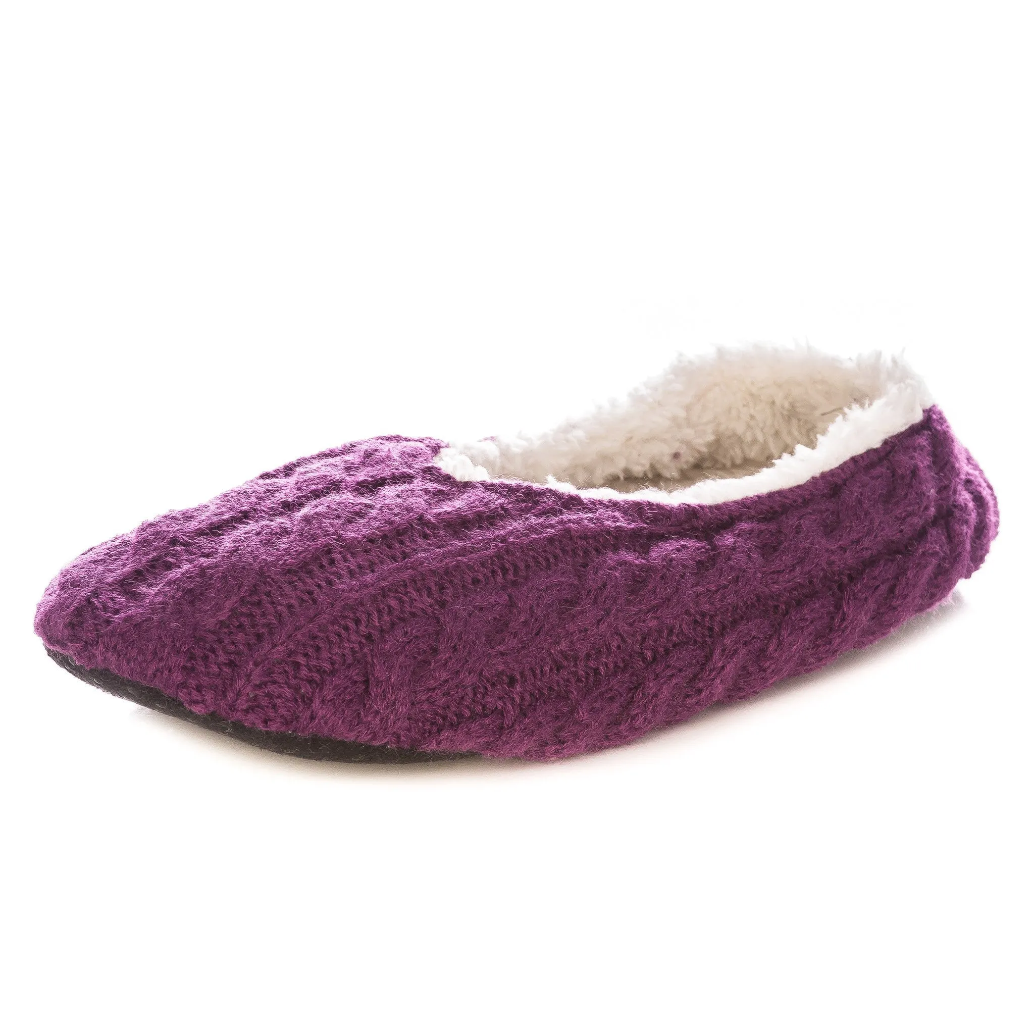 Women's Cable Knit Indoor Ballet Slippers